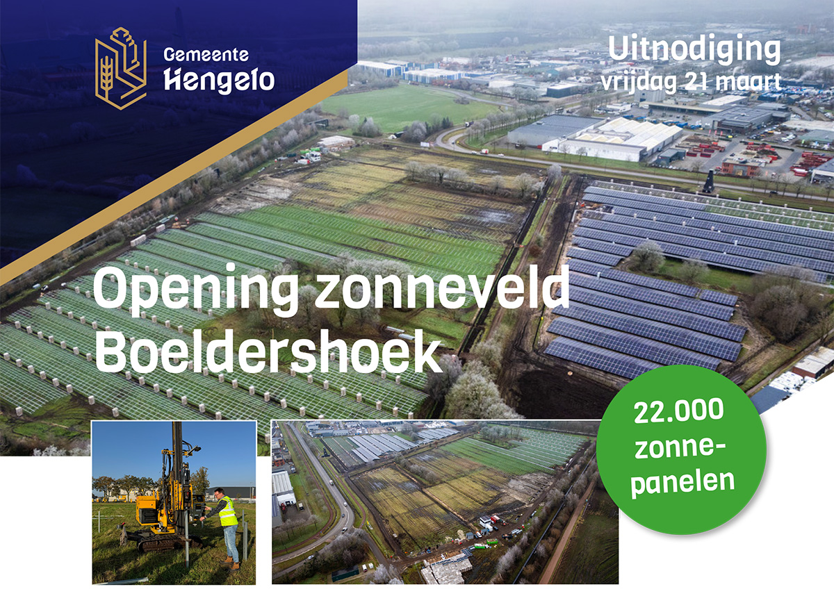 Uitnodiging opening zonneveld Boeldershoek vrijdag 21 maart