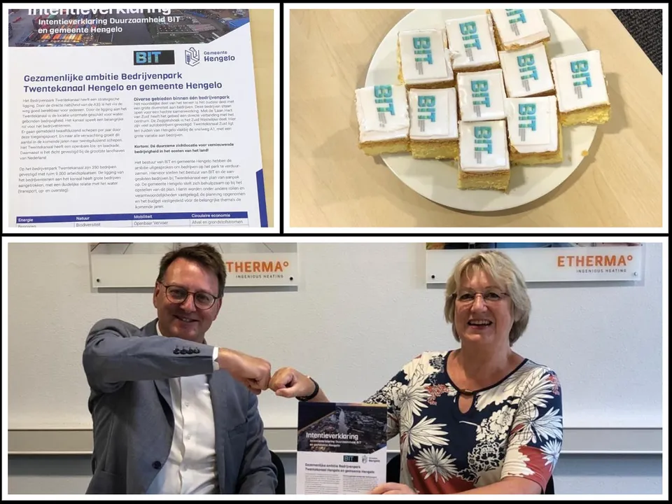 Intentieverklaring duurzaamheid is ondertekend door wethouder van de gemeente Hengelo en voorzitter van BIT